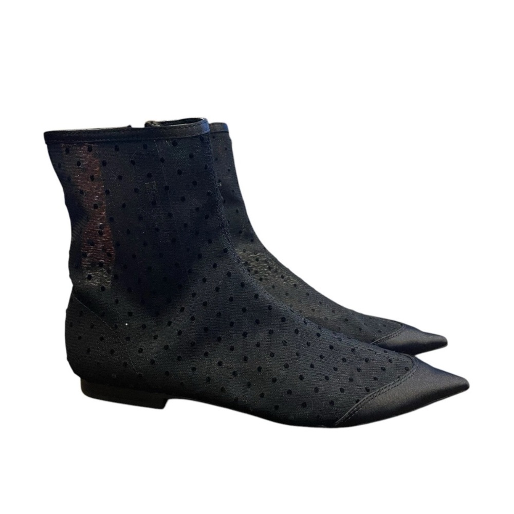 Zara Basic Black Mesh Polka Dot Pointed Toe Boots – EU 36 (Fits US 6–6.5) - Picture 2 of 10